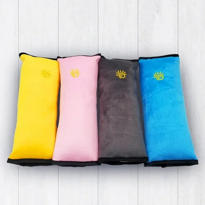 Car Seat Belt Pillow for Kids - Universal Shoulder Head Protector Plush Cover