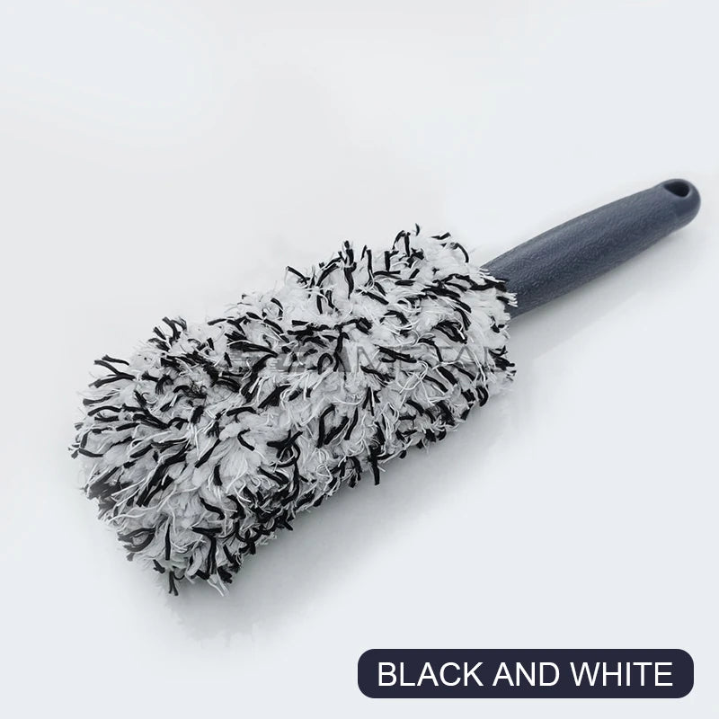 Car Wheel Cleaning Brush - Portable Plush Tire Rim Hub Detailing Tool