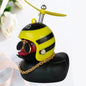 Car Duck with Helmet Wind Pendant - Yellow Duck Bike Accessory