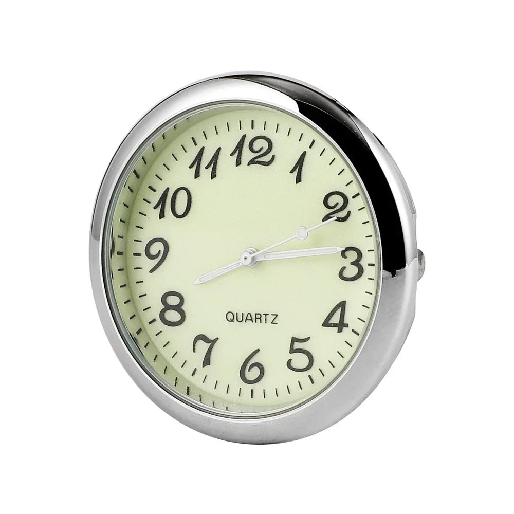 Mini Luminous Car Dashboard Clock - Digital Quartz Stick-On Watch