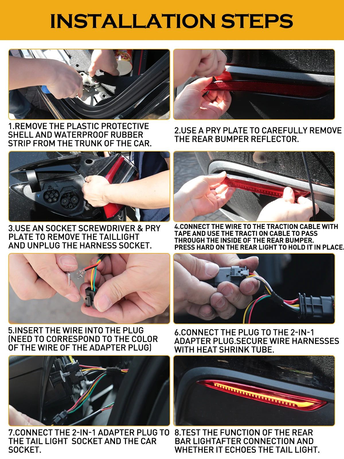 Tesla Model 3/Y Rear Bumper Reflector - Dynamic Turn Signal 2017-22