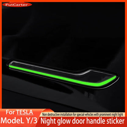 Tesla Model 3 Y Door Handle Stickers - Anti-Scratch Luminous