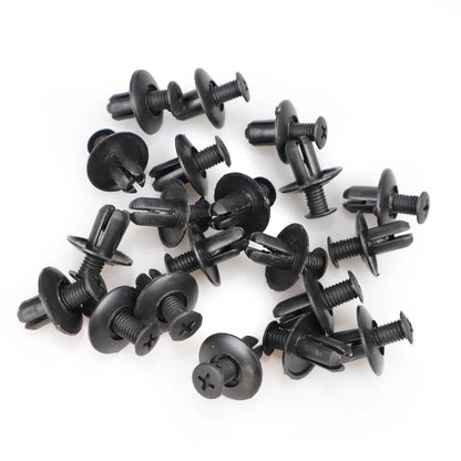 8mm Plastic Rivets Fasteners - Car Bumper Fender Clips 30PCS Black