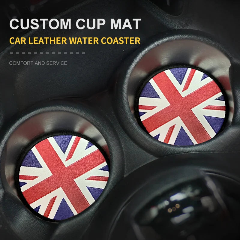 Union Jack Car Cup Holder Coaster - Mini Cooper F55 F56 F60