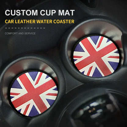 Union Jack Car Cup Holder Coaster - Mini Cooper F55 F56 F60