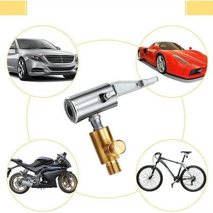 Portable Car Tire Pump Connector - Fast Inflator Chuck with American Threaded Nozzle