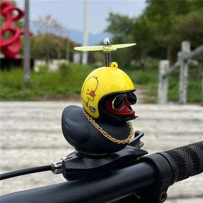 Car Duck Ornament Bicycle Horn - Squeeze Bell with Helmet Straps