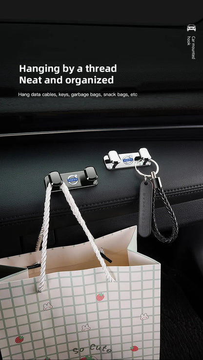 Volvo Car Interior Storage Hooks - Zinc Alloy Accessories for XC90 V90 V60