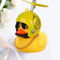 Car Duck with Helmet Wind Pendant - Yellow Duck Bike Accessory