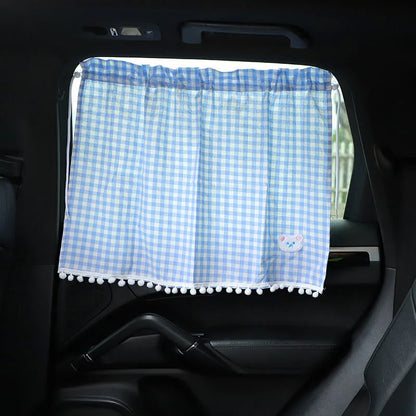 Car Sun Shade Curtains - Cute Cartoon Bear Window Sunshade