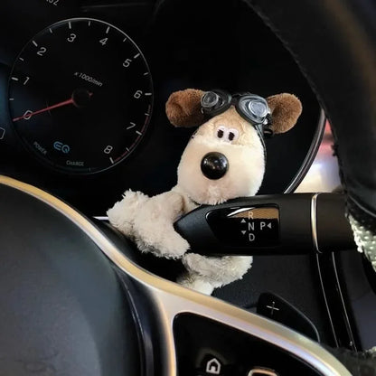 Plush Pilot Dog Car Ornament - Creative Dashboard Decoration