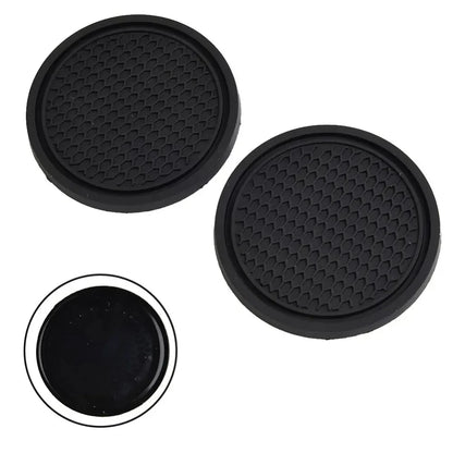 Premium Car Cup Holder Coasters 2-Pack - Anti-Slip Silicone Insert Pads for Vehicle Interior Protection
