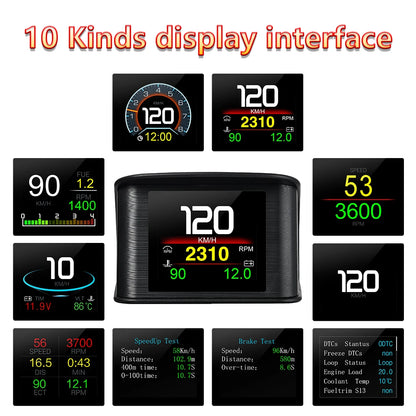 OBD2 Digital Speedometer P10 PRO Head Up Display Smart Car Computer