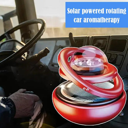 Solar Power Car Air Freshener - Rotating Aromatherapy Diffuser Ornament