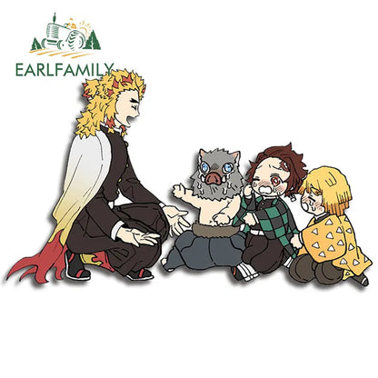 EARLFAMILY Anime Running Chibi Car Stickers - Kamado Nezuko Decal