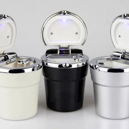 Car Ashtray & Garbage Can with LED Light - Multi-Function Cover