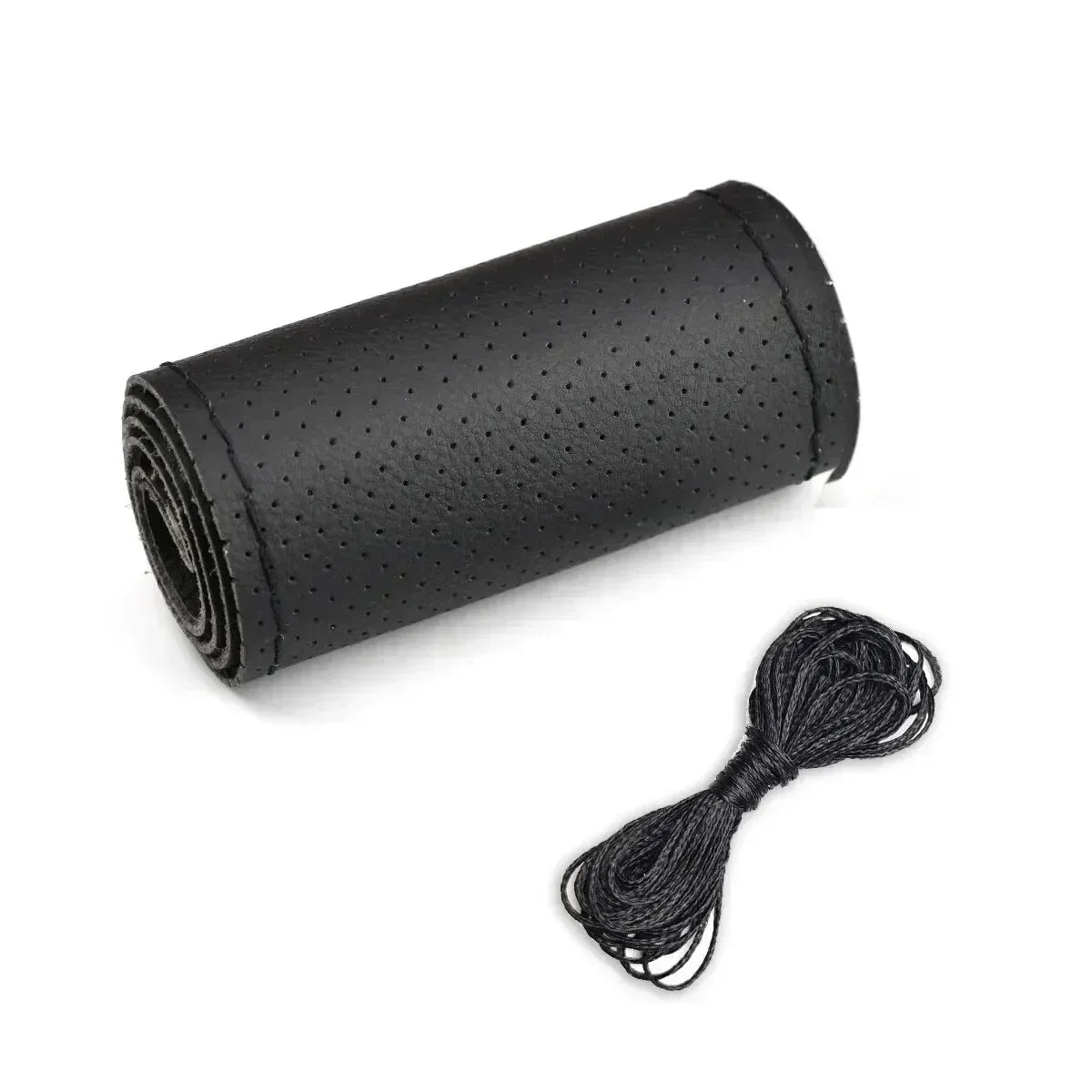 PU Leather Steering Wheel Cover - Braided Anti-Scratch Protection
