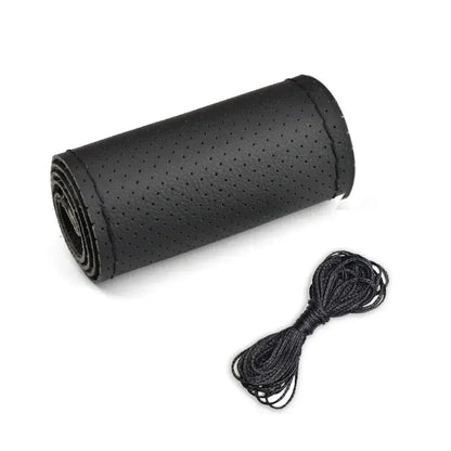 PU Leather Steering Wheel Cover - Braided Anti-Scratch Protection