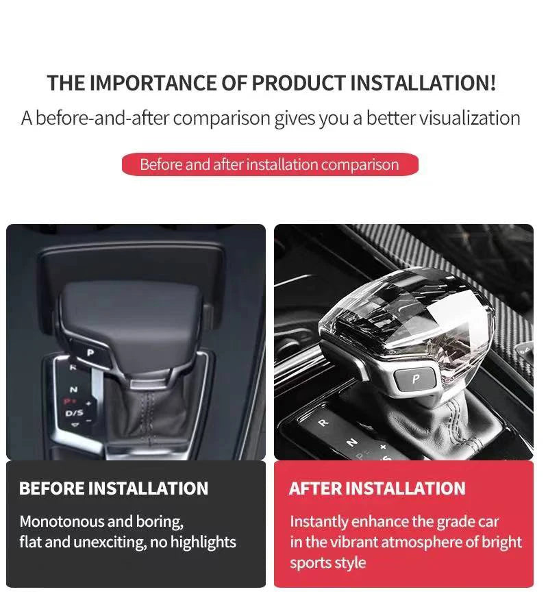 Audi Crystal Gear Shift Head Cover - Type A RS Logo for A4 A5 A6 A7