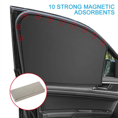 Magnetic Car Sunshade - UV Protection Window Curtains Double Sided