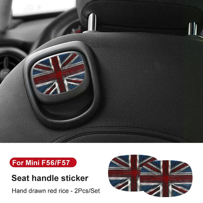 Mini Cooper Leather Rear Seat Handle Cover - R56 R55 F56 F57 Decal