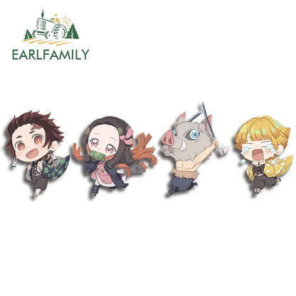 EARLFAMILY Anime Running Chibi Car Stickers - Kamado Nezuko Decal