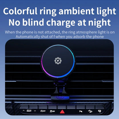 30W Ice Cooling Magnetic Wireless Car Charger - Fast Charging Station for iPhone 15/14/13/12 Pro Max
