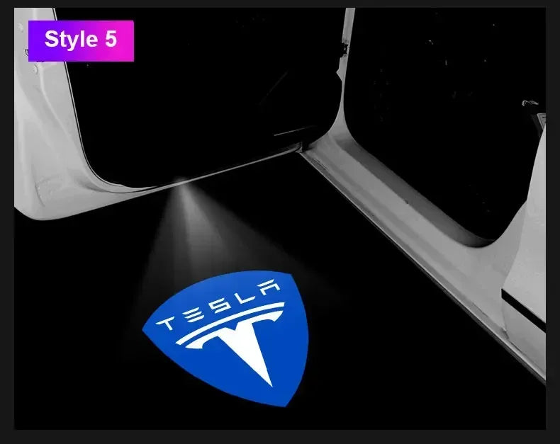 Tesla LED Door Welcome Light - Logo Projector Lamp 2pcs