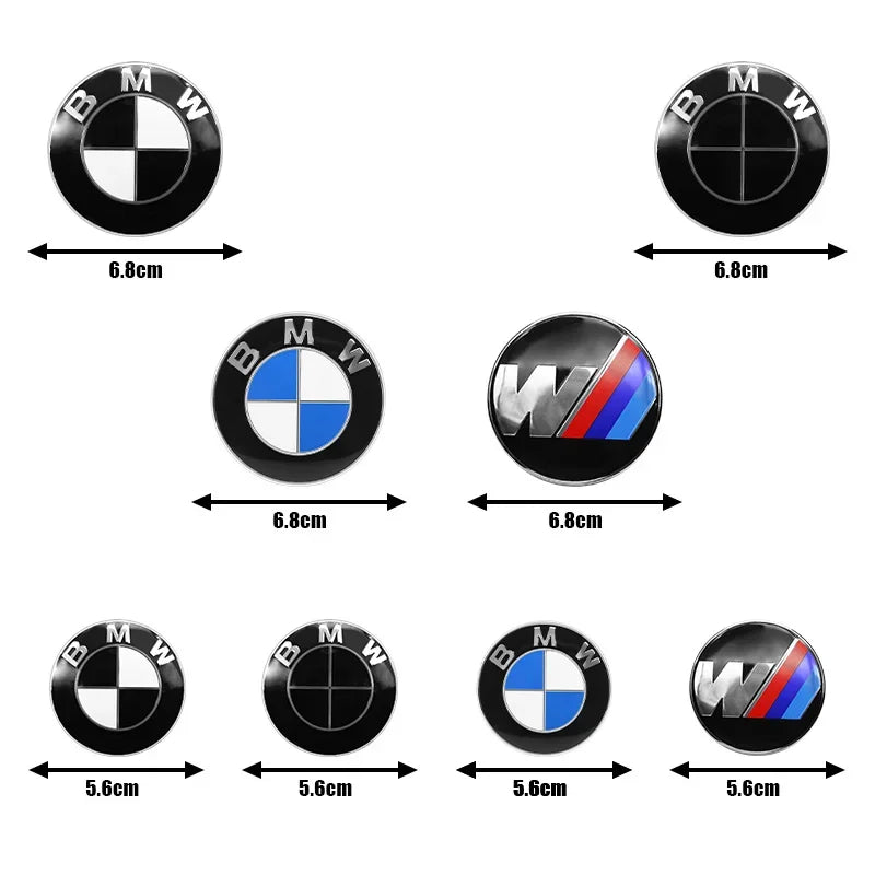 BMW Wheel Center Caps 4PCS - 68mm/56mm Hub Caps for Performance Models