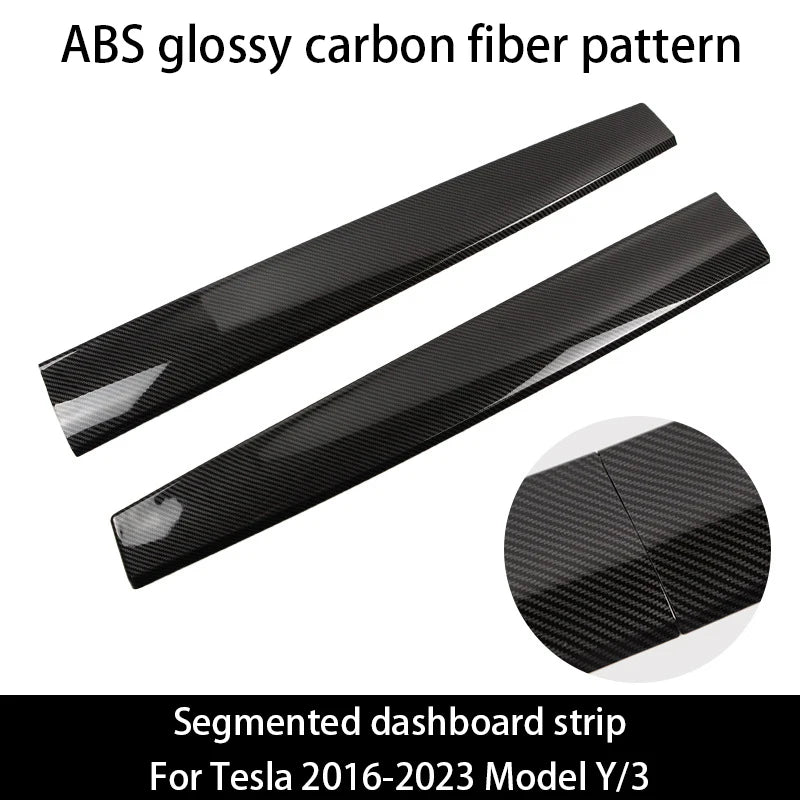 Tesla Model 3 Y Dashboard Trim Strip - Carbon Fiber ABS ABS bright carbon 1