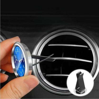 Mini Luminous Car Dashboard Clock - Digital Quartz Stick-On Watch