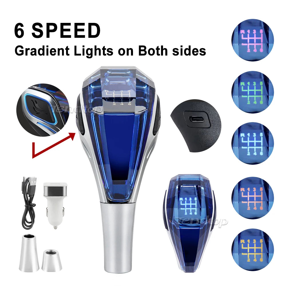 Universal Crystal LED Gear Shift Knob - 5 Speed with Lights