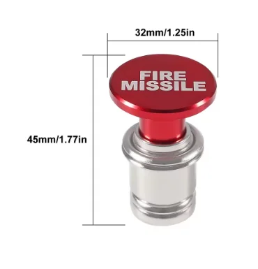 Fire Missiles Button Car Cigarette Lighter - 12V Anodized Aluminum Replacement