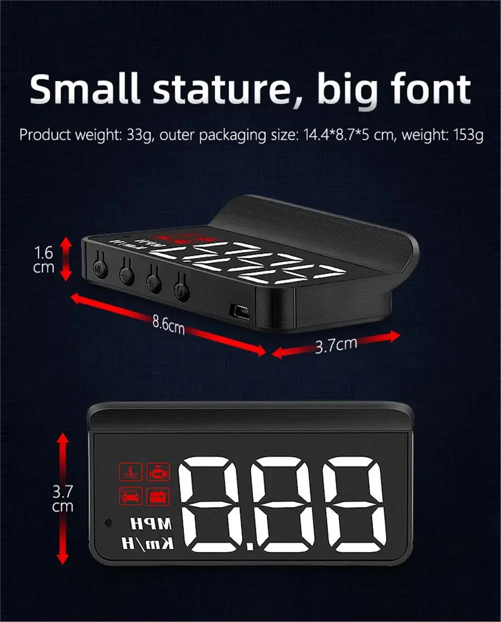 HUD Head Up Display M3 OBD2 GPS Car Speedometer Projector