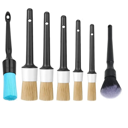 Car Detailing Brush Set - 3 Piece Cleaning Kit with Sponges & Towels