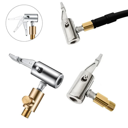 Portable Car Tire Pump Connector - Fast Inflator Chuck with American Threaded Nozzle