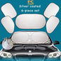 Car Sunshade Windshield Covers 6-Piece Set - UV Protection & Snow Shield
