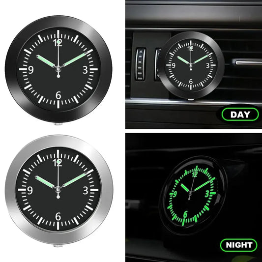 Luminous Car Clock - Stick-On Quartz Watch for Dashboard/Boat/Bike