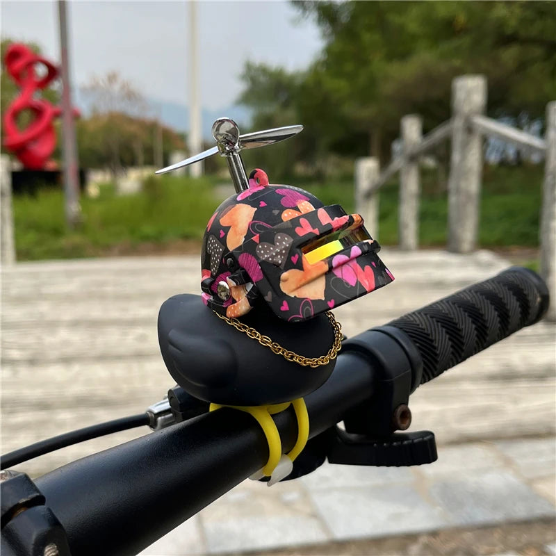 Car Duck Ornament Bicycle Horn - Squeeze Bell with Helmet Straps