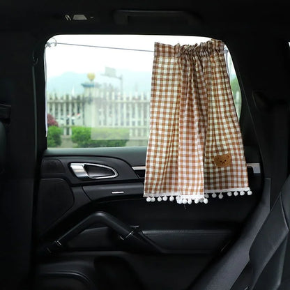 Car Sun Shade Curtains - Cute Cartoon Bear Window Sunshade