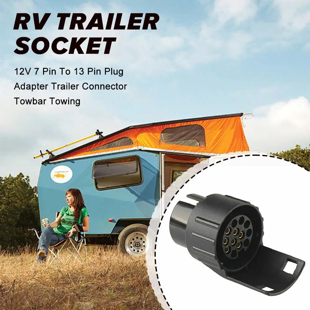 7 Pin to 13 Pin Trailer Adapter Waterproof Towbar Connector