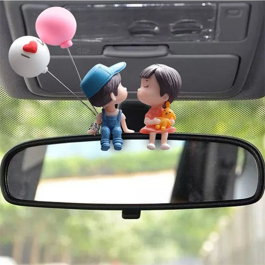 Cute Cartoon Couples Car Decoration - Romantic Dashboard Ornament