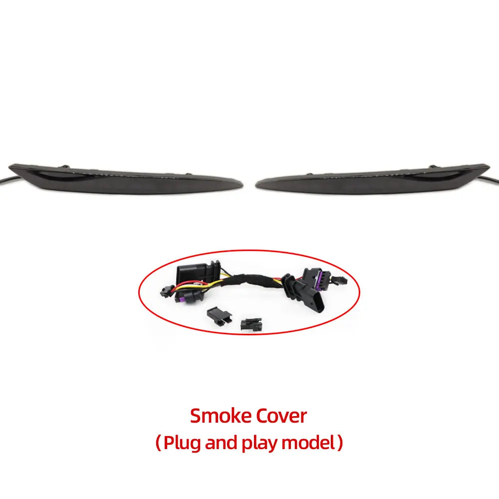 Tesla Model 3/Y LED Rear Fog Light - Dynamic Turn Signal 2016-23 SmokeC Plug and Play