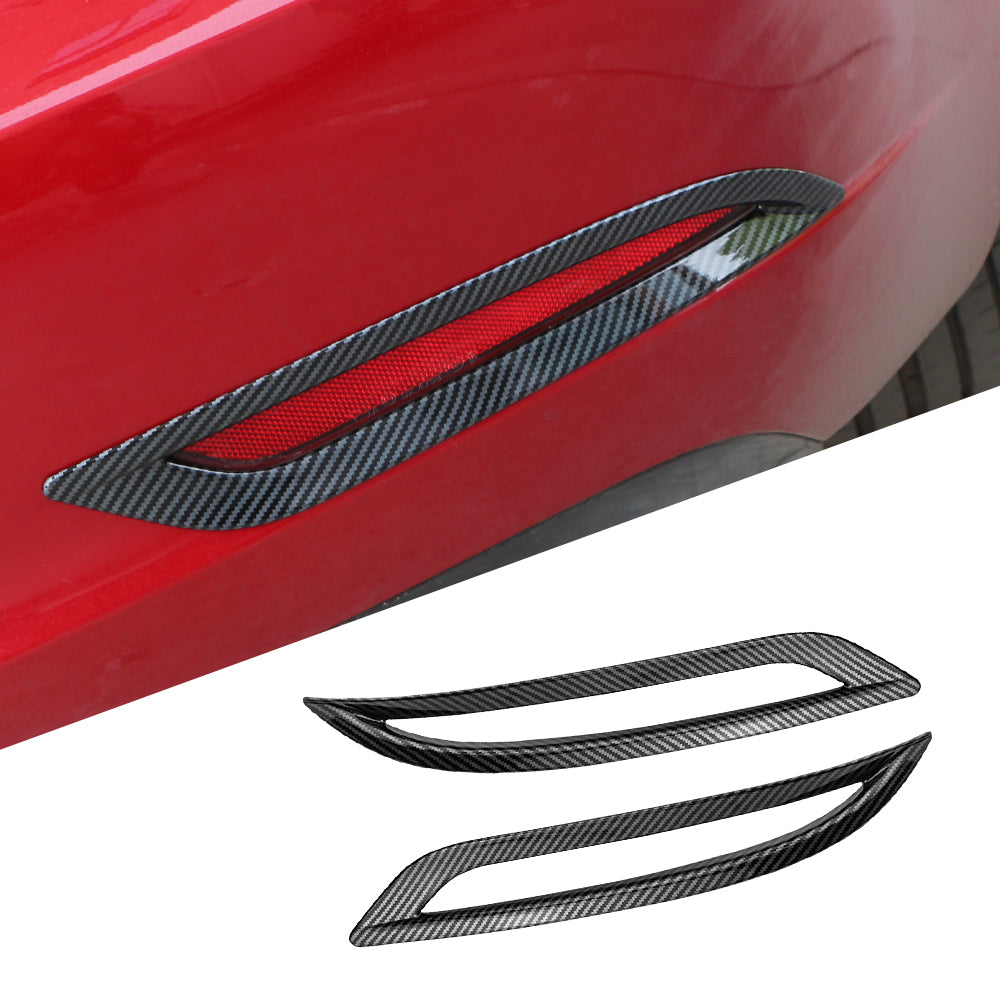 Tesla Model 3 ABS Carbon Fiber Rear Bumper Fog Light Cover Kit