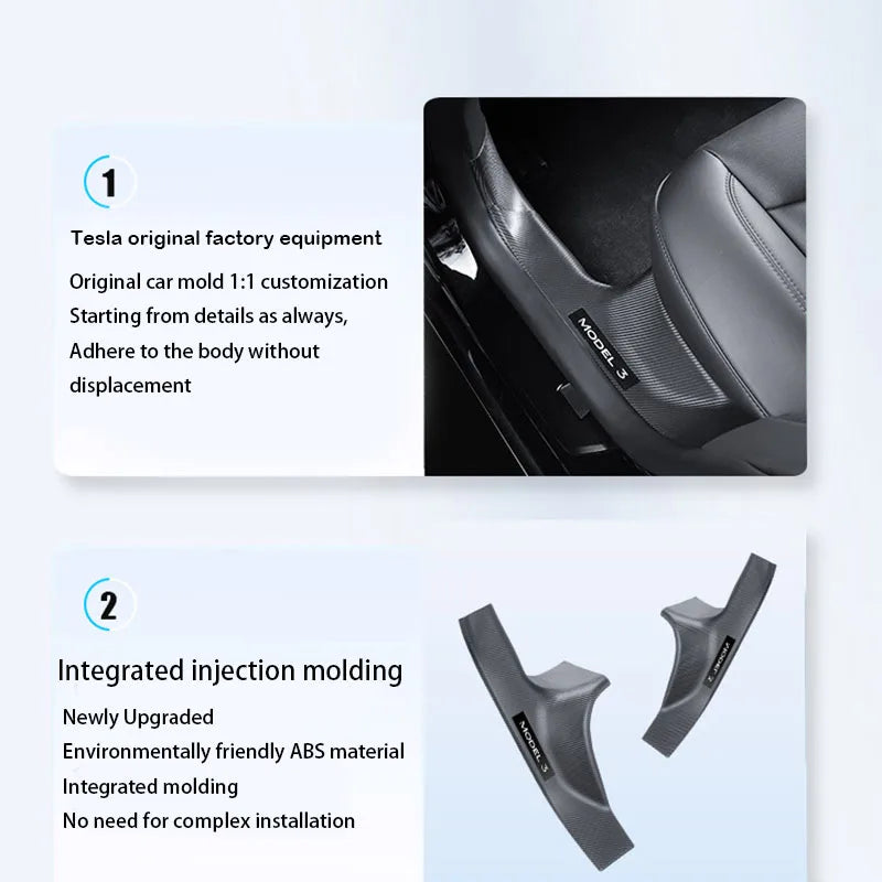 Tesla Model 3/Y Door Sill Protector - Anti-Kick Threshold Strip Guard