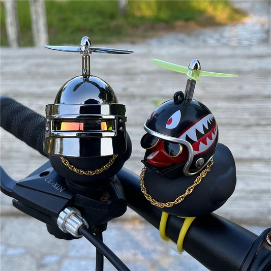 Car Duck Ornament Bicycle Horn - Squeeze Bell with Helmet Straps