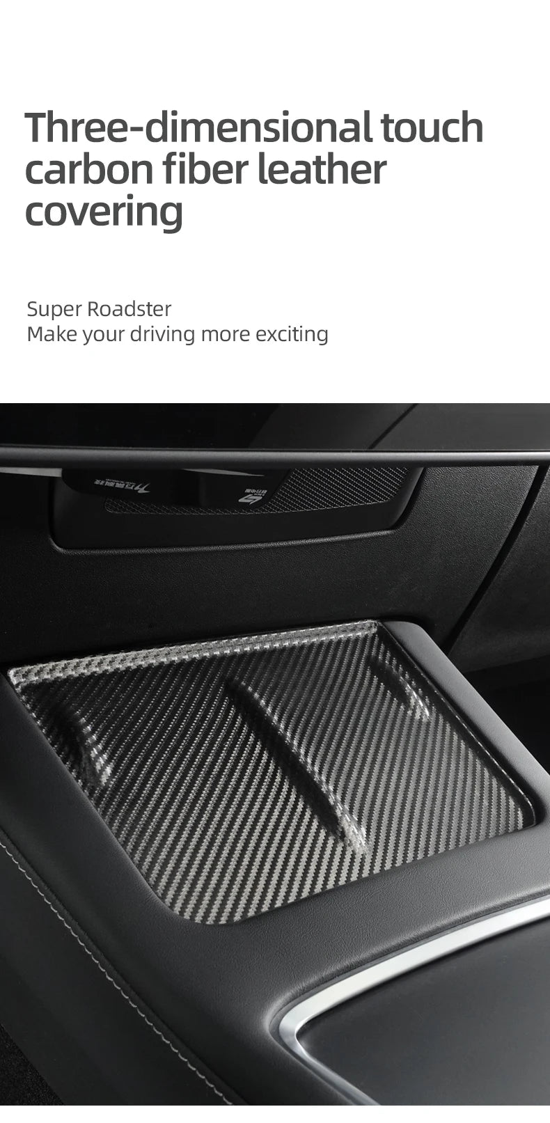 Tesla Model Y Model 3 Carbon Console - Wireless Charging Pad