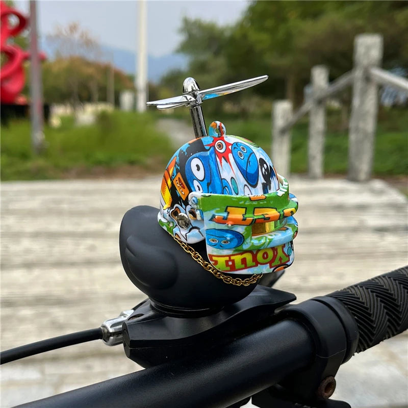 Car Duck Ornament Bicycle Horn - Squeeze Bell with Helmet Straps