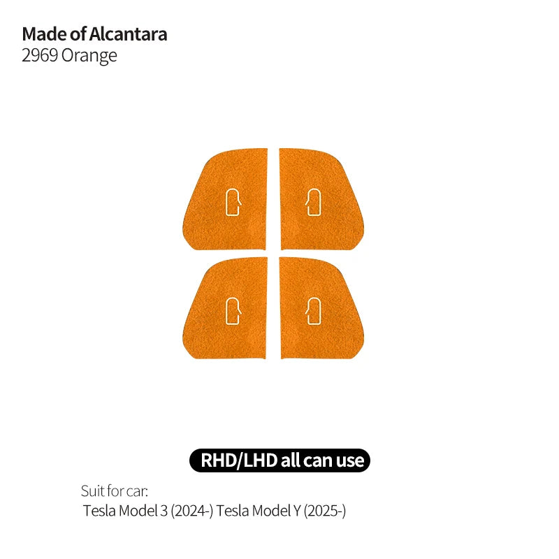 Tesla Model 3 Y Alcantara Door Switch Trim - 2024+ Cover 2969 Orange