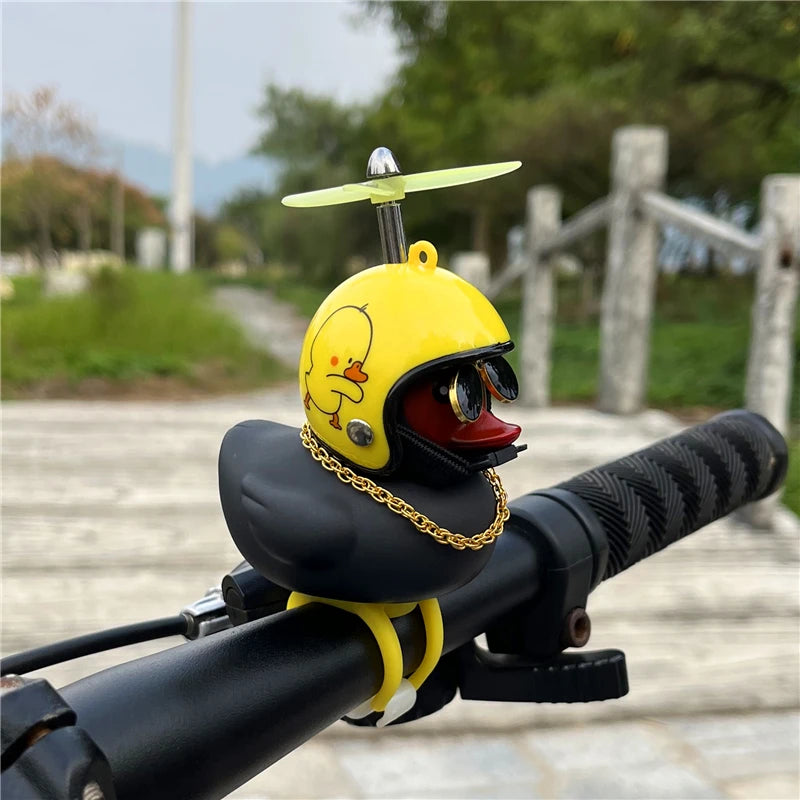 Car Duck Ornament Bicycle Horn - Squeeze Bell with Helmet Straps